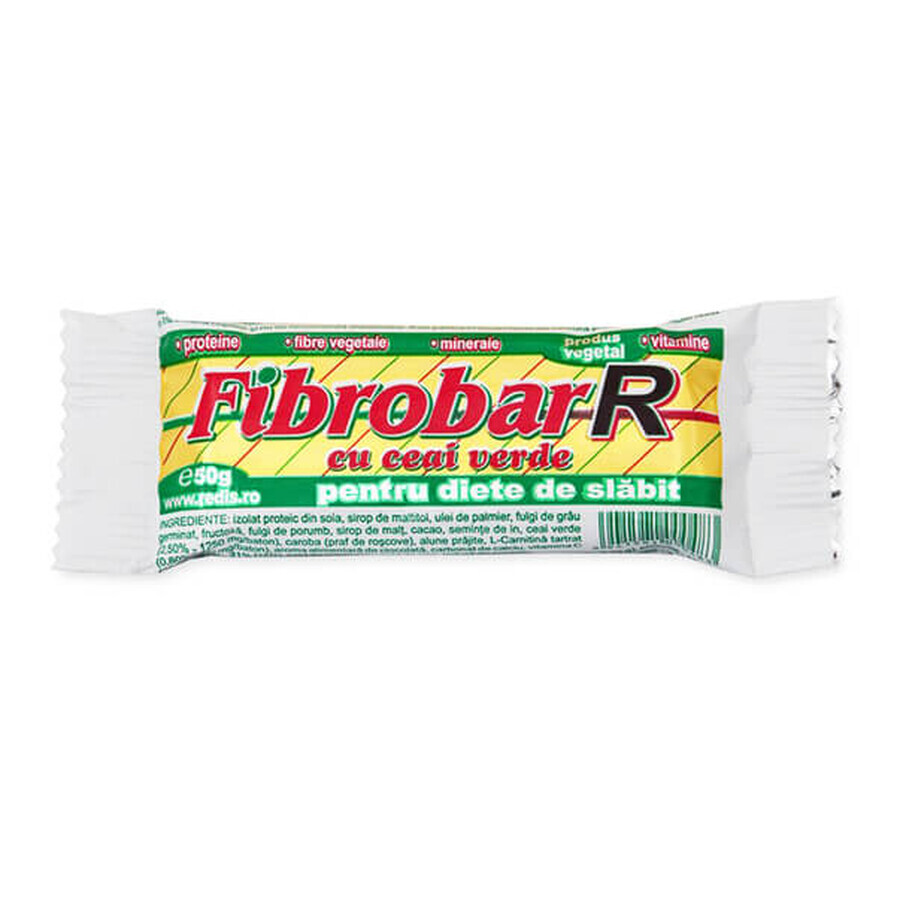 Fibrobar-R Groene Thee Reep, 50 g, Redis Nutrition