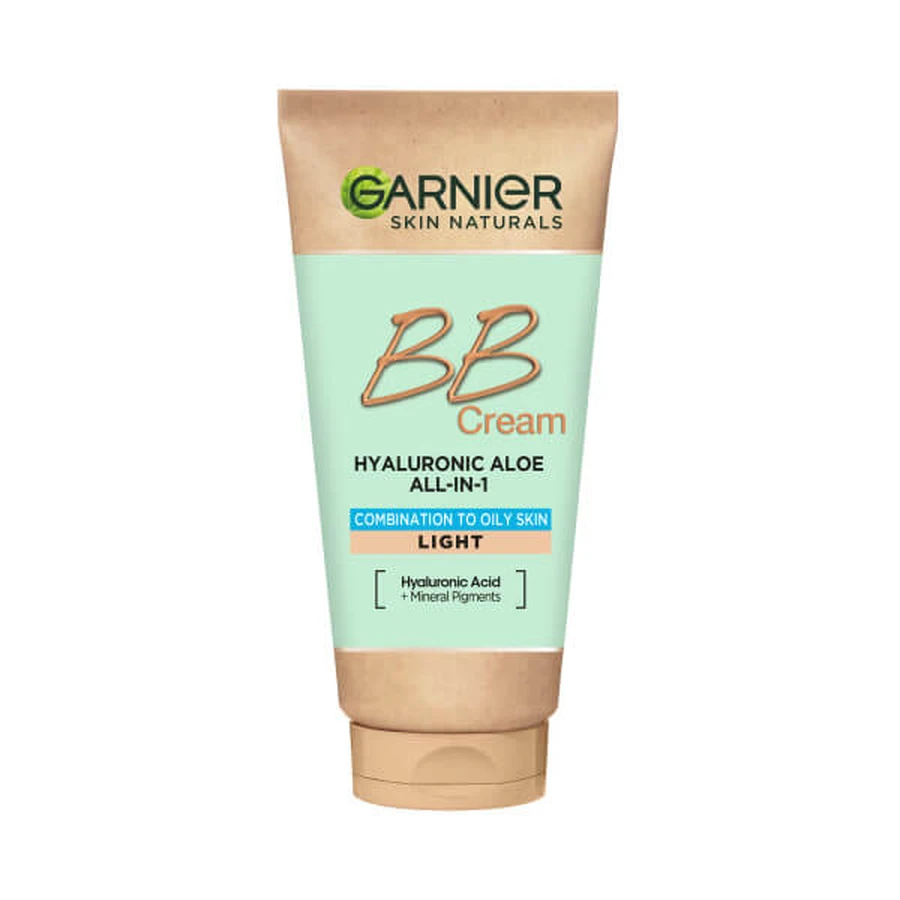 Garnier Hyaluronic Aloe Hyaluronic All-In-1 BB Cream Feuchtigkeitsspendende BB Cream für fettige und Mischhaut Light, 50ml