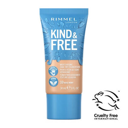 Rimmel Kind amp; Free Vegan Fondotinta idratante 010 Rose Ivory, 30ml