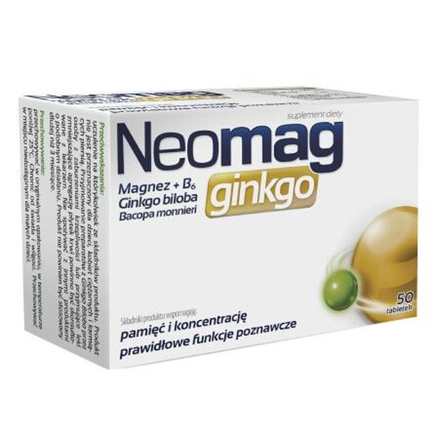 Neomag Ginkgo, 50 comprimés