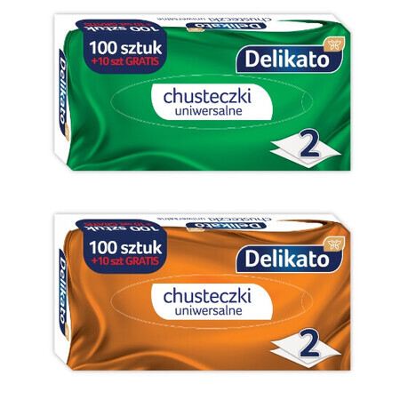 Delikato, doos 2-laags tissues, 100 + 10 stuks.