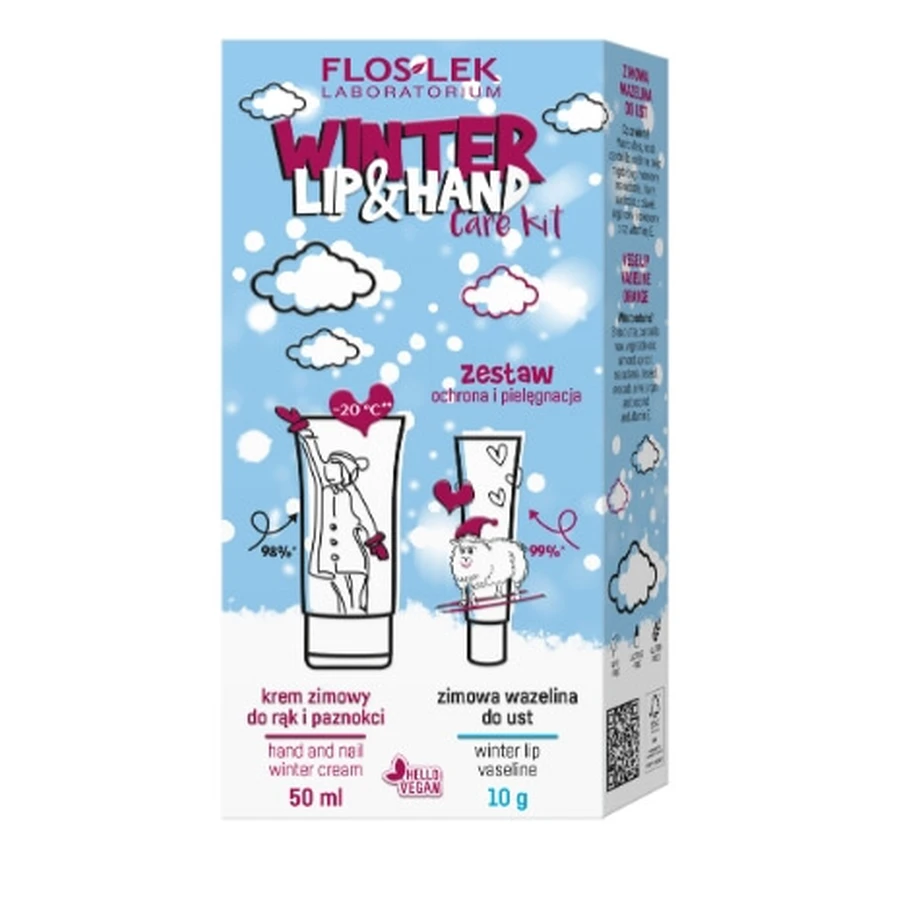 Flos-Lek Winter Lippen- en Handbeschermingscrème 50 ml + Vaseline 10g
