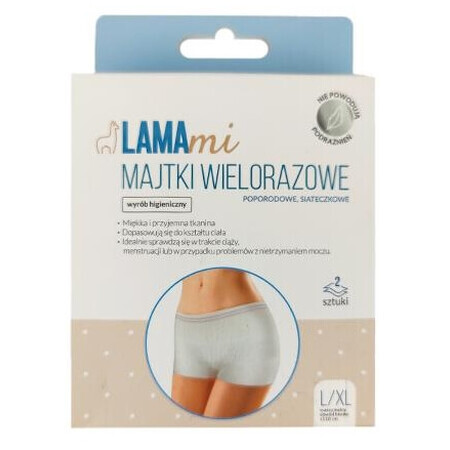 Lamami Postpartum Herbruikbare Mesh Postpartum Slipjes L/XL, 2 stuks - Langdurig!