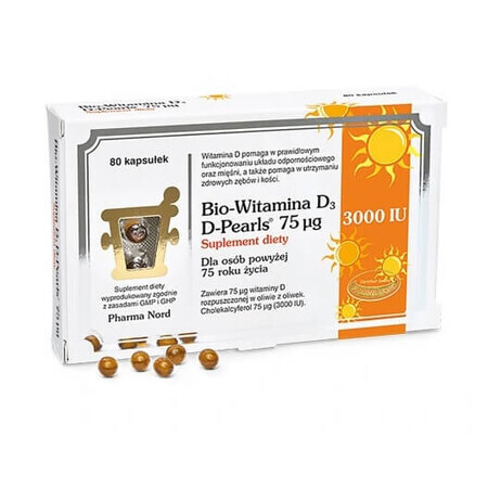 Bio-Vitamina D3 D-Perlas 75mcg, 80 cápsulas