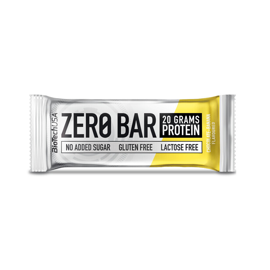 Barretta proteica Chocolate Banana Zero Bar, 50g, BioTechUSA