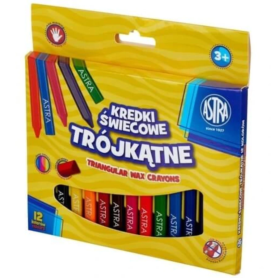 Astra, driekleurige kleurpotloden, 12 kleuren