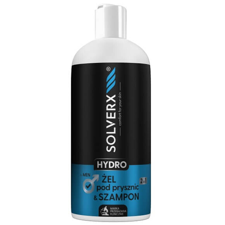 Solverx Hydro el Dusche und Shampoo 2in1 für Männer, 400ml