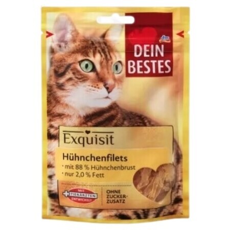 Dein Bestes, Snack voor katten, geraffineerde kipfilets, 50g