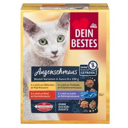 Dein Bestes Moist kattenvoer, mix in saus (8 x 100 g), 800 g