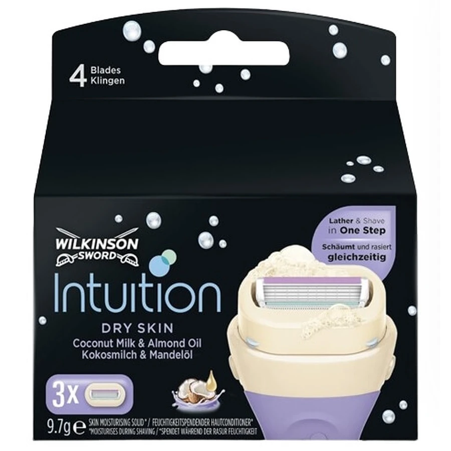 Wilkinson Sword Intuition Dry Skin, Vervangende scheermesjes voor vrouwen, 3 stuks