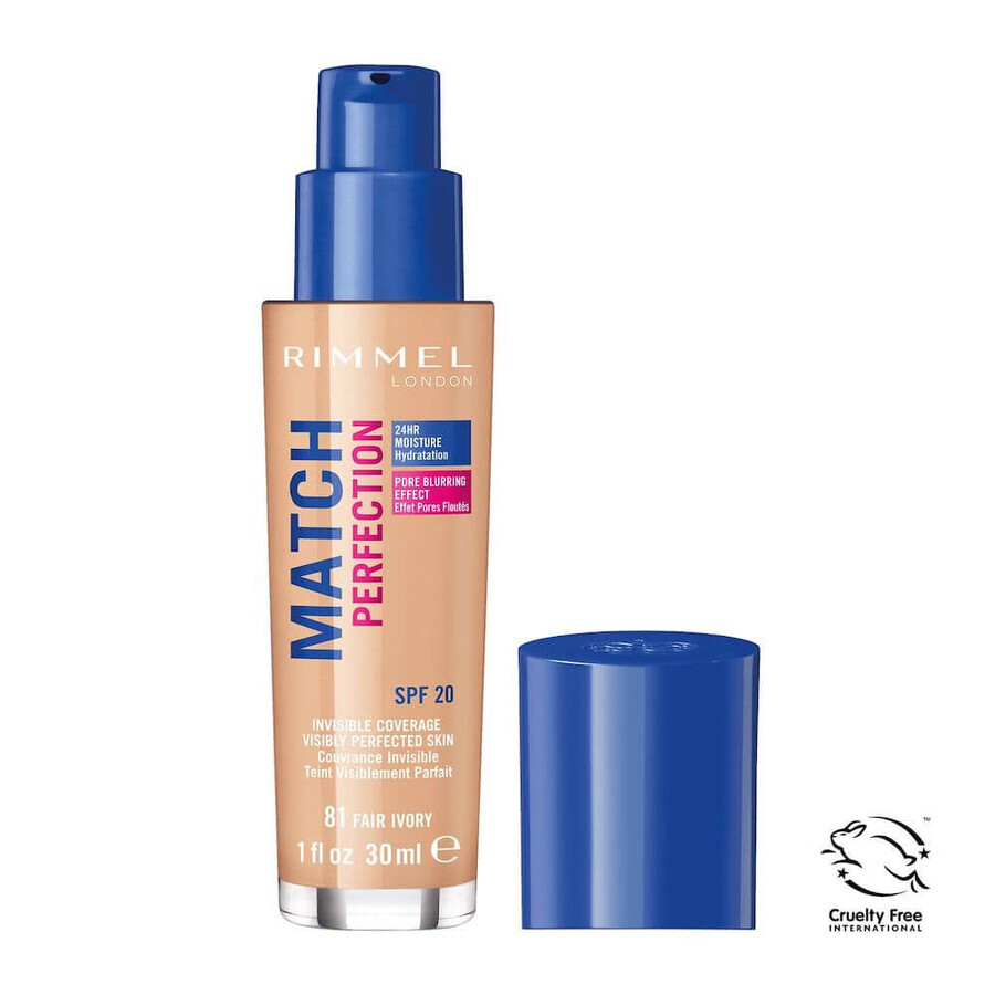 Rimmel Match Perfection Foundation Skin-fit 081 Fair Ivory SPF20, 30ml