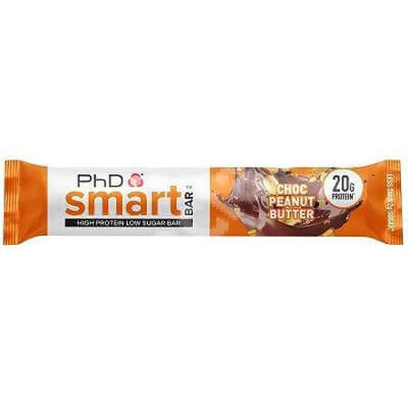 PhD Smart Bar Barre protéinée au beurre de cacahuète, 64 g, PhD Nutrition