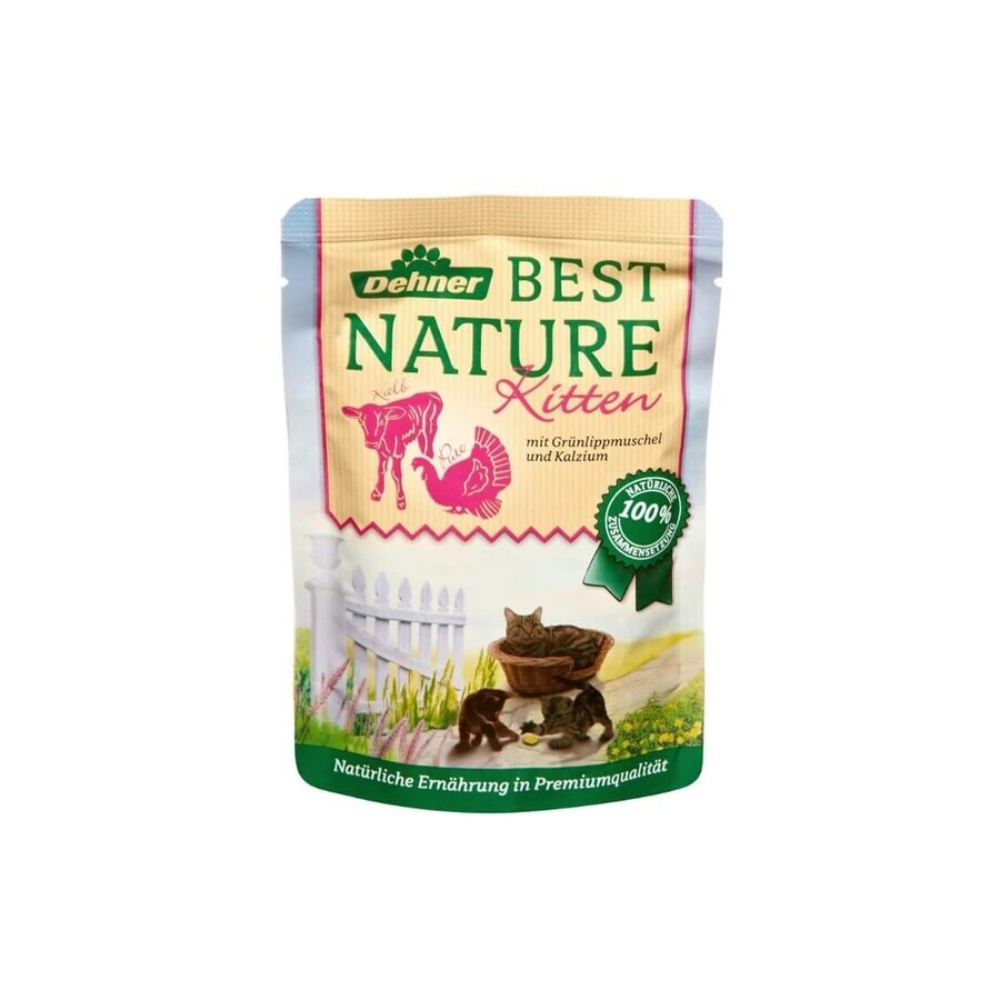 Dehner, Best Nature, Natvoer voor katten, kalfsvlees en kalkoen, 85g