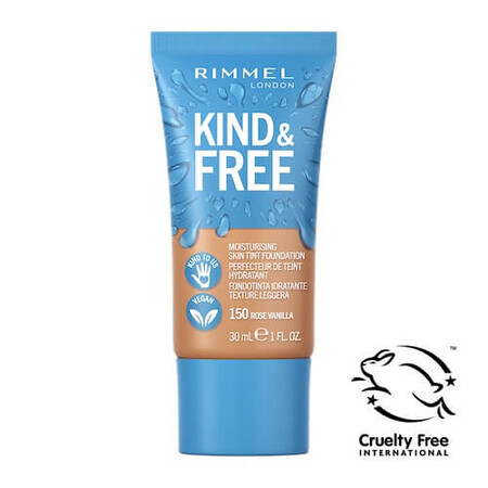 Rimmel Kind amp; Free Vegan Moisturising Foundation 150 Rose Vanille, 30ml