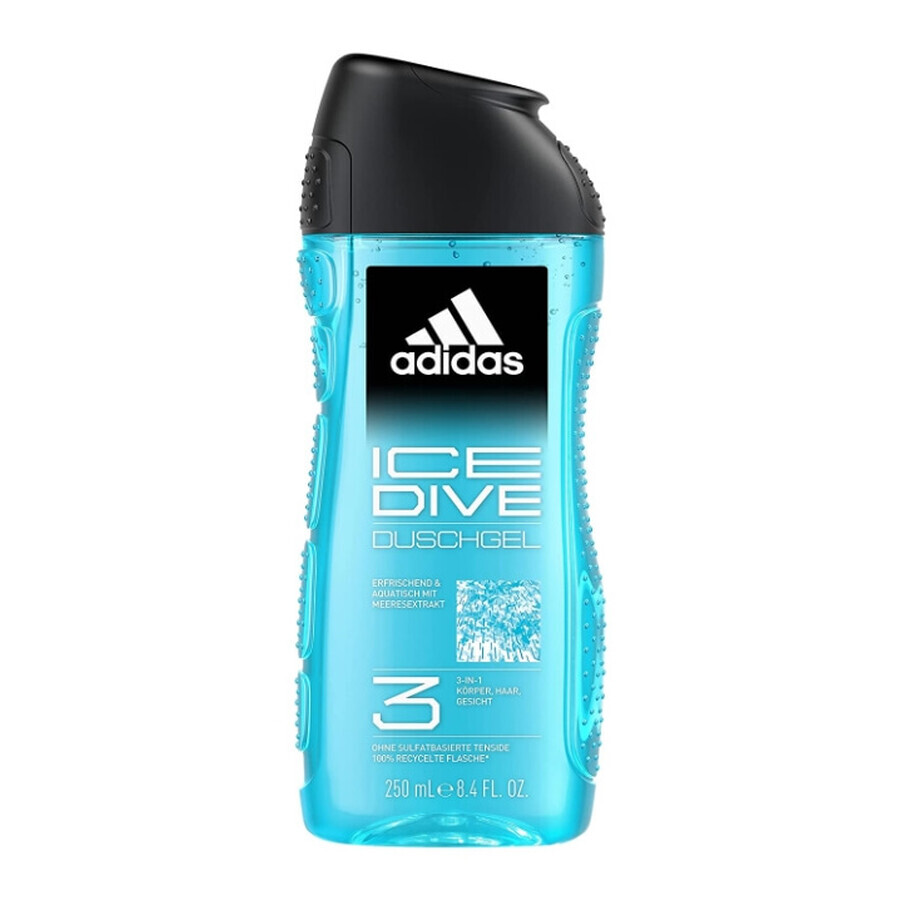 Adidas, Ice Dive, gel doccia 3in1, 250 ml