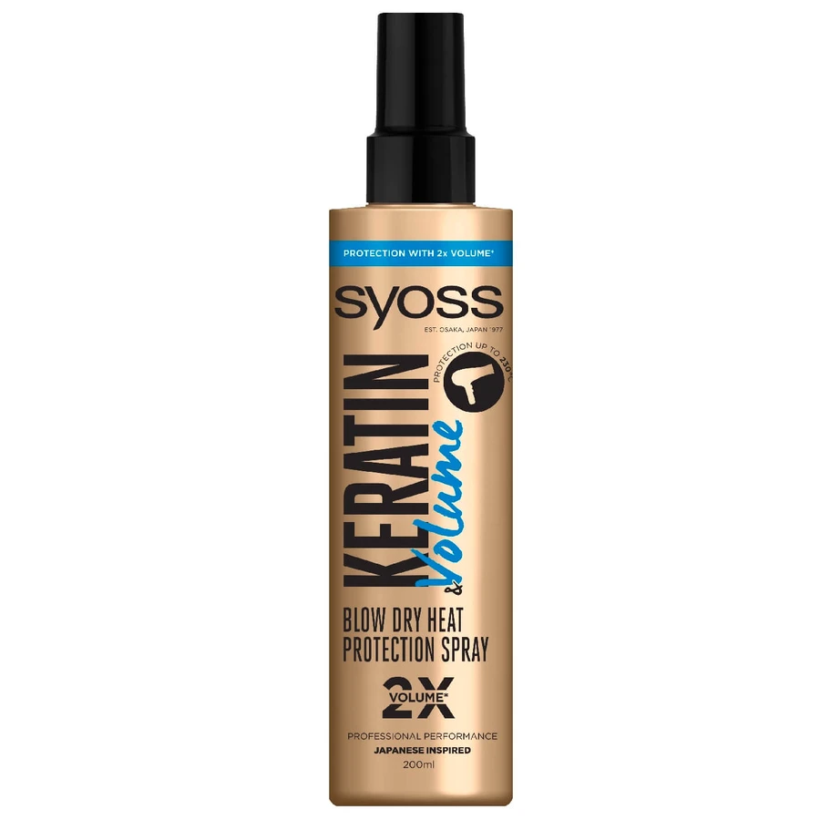 Syoss Keratin & Thermal Protection Spray for Volumized Hair, 200ml