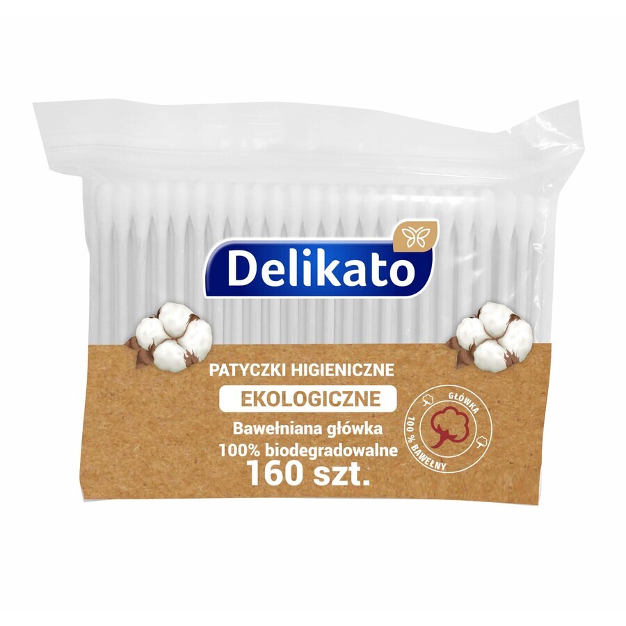 Delikato, ECO wattenstaafjes, 160 stuks