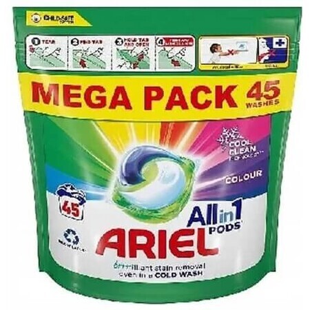 Ariel Alles in 1 Kleurenspoelcapsules, 45 stuks