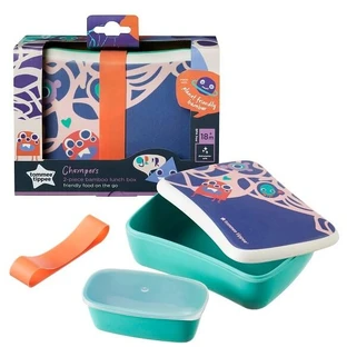 Tommee Tippee, Chompers, 2-częściowe bambusowe pudełko śniadaniowe dla maluchów, 1 sztuka