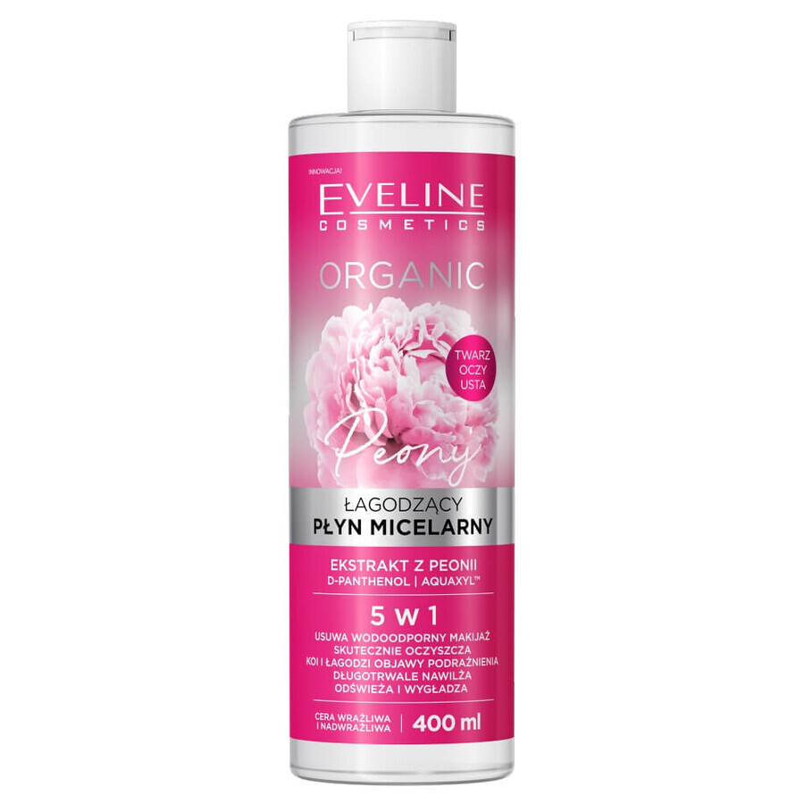 Eveline Cosmetics Organic agodzcy micellar lotion for demakijau with peony, 400ml