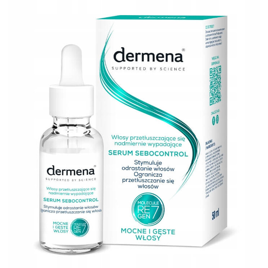 Dermena Supported By Science Sebocontrol Serum voor vet haar, overmatige haaruitval, 50 ml