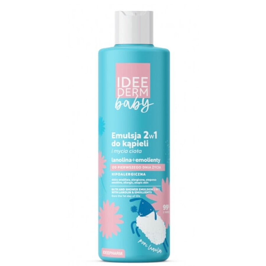 Idea Derm Baby Emulsion 2 en 1 pour le bain et le corps dès le premier jour, 400 ml