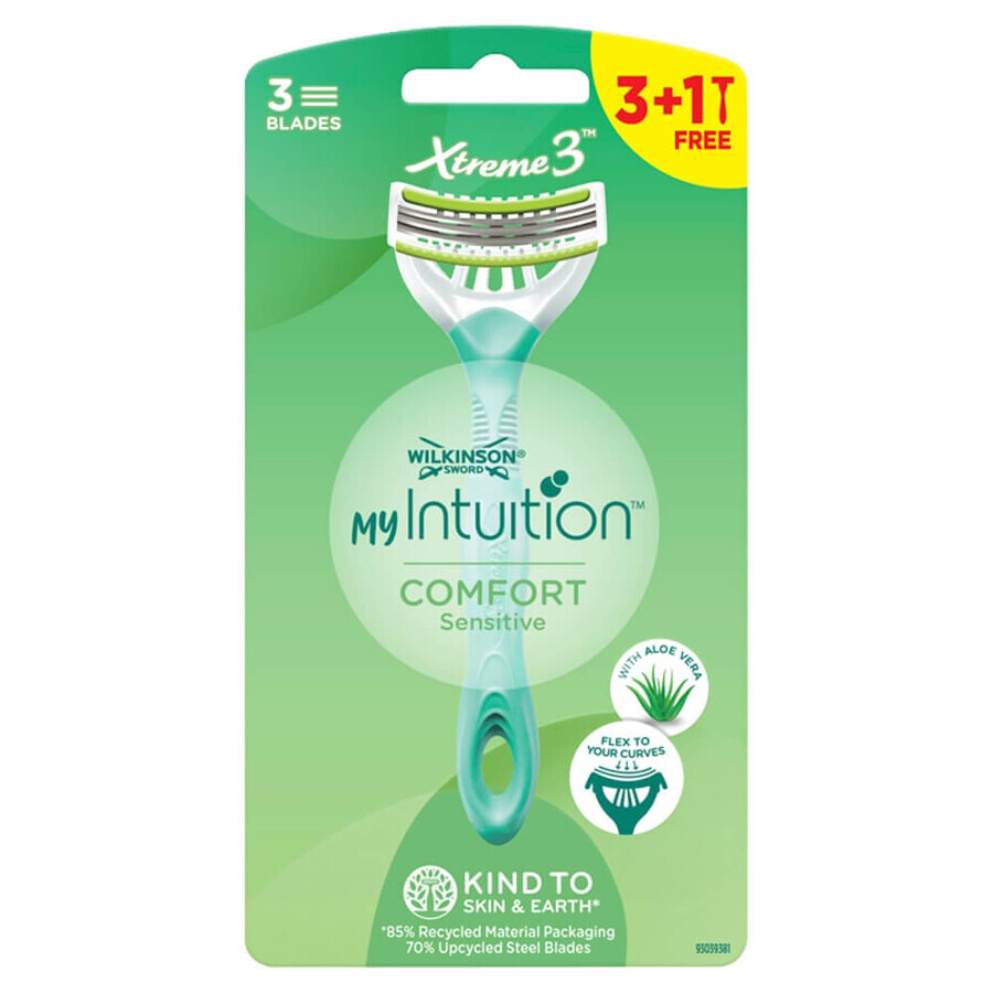 Wilkinson My Intuition Xtreme3 Comfort Sensitive damesscheermesjes, 4 stuks