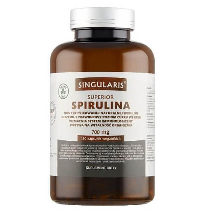 Singularis Spirulina 700mg, 180 cápsulas