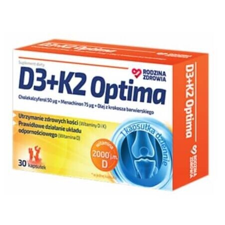 Family Health D3 + K2 Optima, 30 capsules