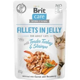 Comida húmeda para gatos con pavo y gambas Brit Care Filetes en gelatina, 85 g, Brit