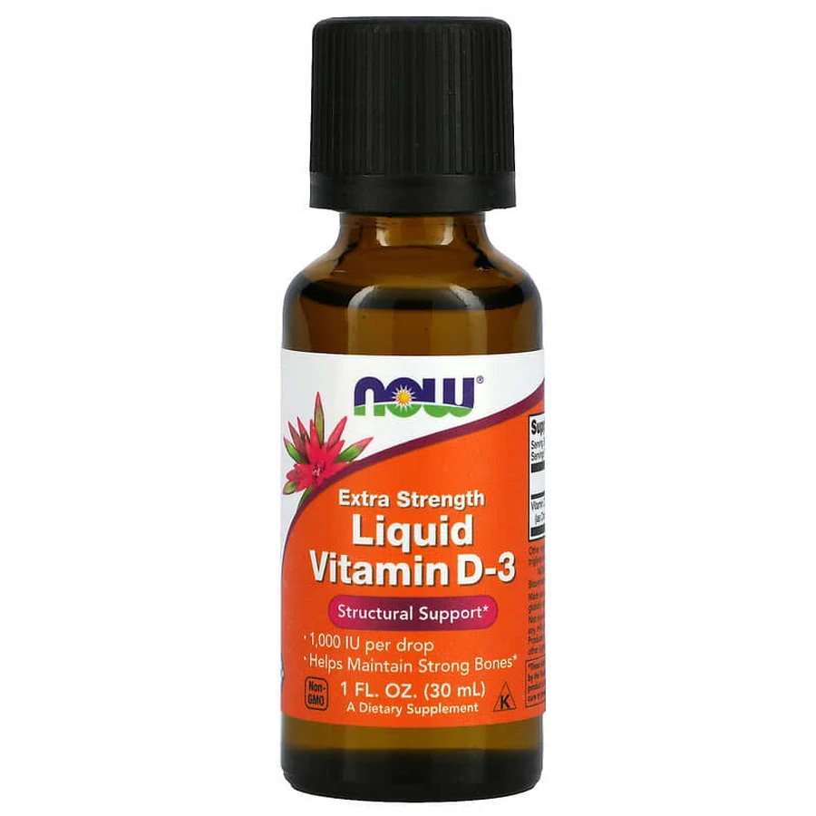 Vitamina D-3 Líquida Extra, 1000 UI/espritol, 30 ml, Now Foods