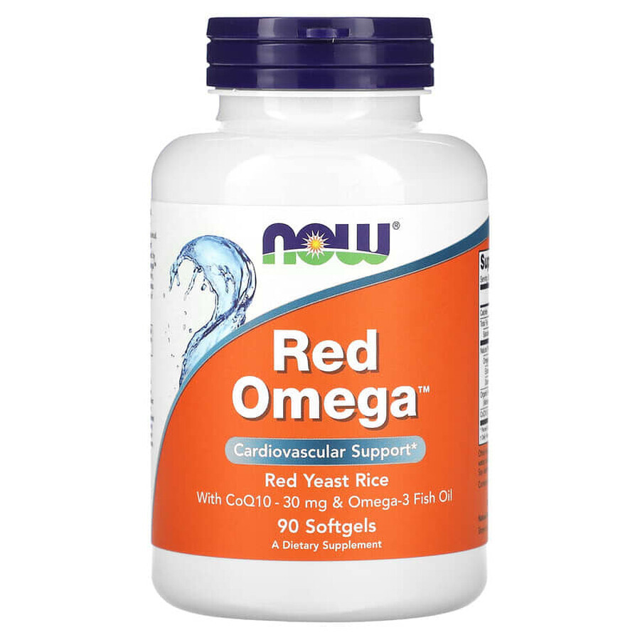 Red Omega with 30 mg Coenzyme Q10, 90 soft gels, Now Foods