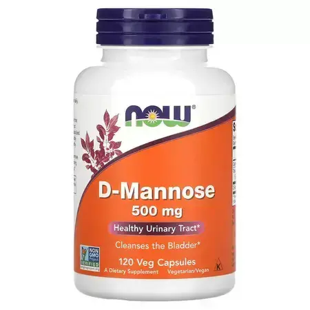 D-Mannose, 500 mg, 120 plantaardige capsules, Now Foods