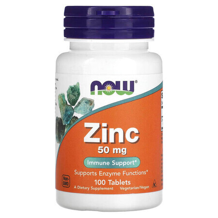 Gluconate de zinc, 50 mg, 100 comprimés, Now Foods