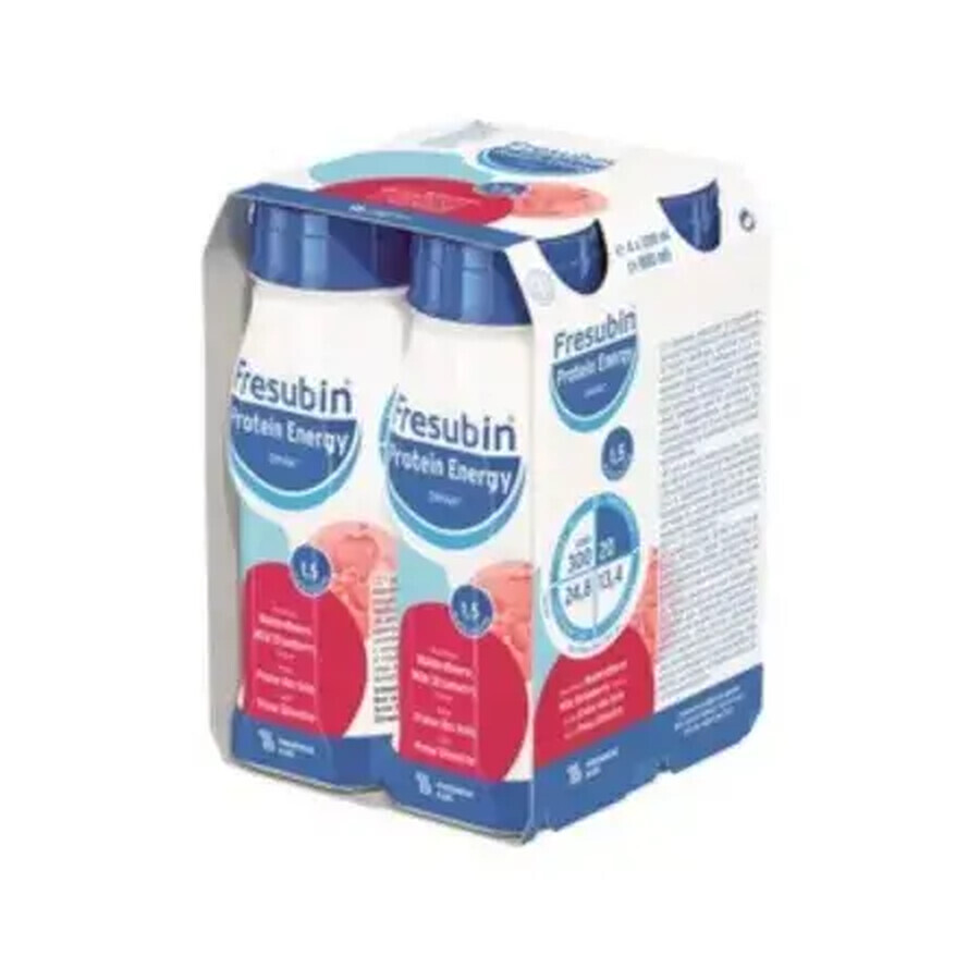 Bevanda energetica Protein Energy gusto fragola Fresubin, 4x200 ml, Fresenius Kabi