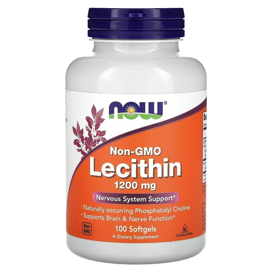 Lécithine de soja, 1200 mg, 100 gélules, Now Foods