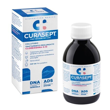 Mondspoeling met 0,12% chloorhexidine Ads Dna, 200 ml, Curasept