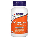 L-Carnitine Carnipure, 500 mg, 60 vegetarian capsules, Now Foods