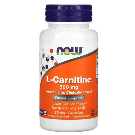 L-Carnitine Carnipure, 500 mg, 60 plantaardige capsules, Now Foods