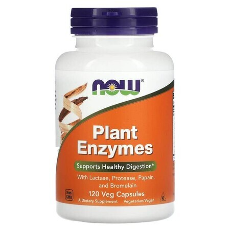 Enzymes digestives à base de plantes, 120 gélules végétales, Now Foods