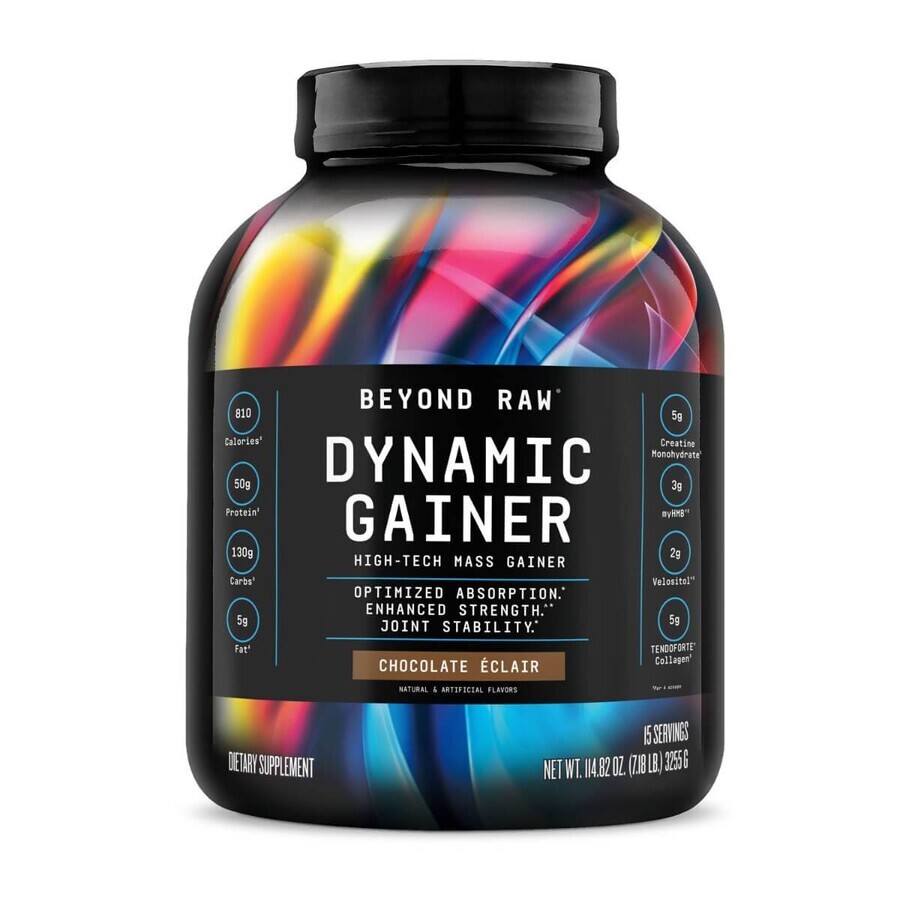 Gnc Beyond Raw Beyond Raw Dynamic Gainer Mass Gainer ad alta tecnologia, Gainer proteico al gusto di cioccolato al gusto di cioccolato, 3255 G