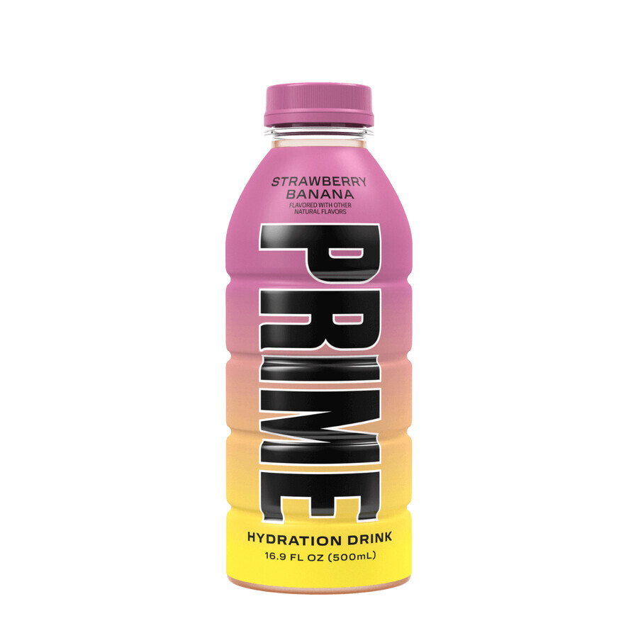 Prime By Logan Paul X Ksi Ksi Hydration Drink Usa Strawberry Banana, boisson de réhydratation aromatisée à la fraise et à la banane, 500 ml