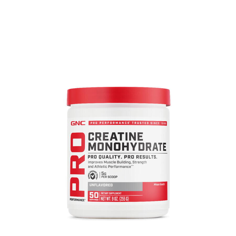 Gnc Pro Performance Kreatin-Monohydrat, Kreatin-Monohydrat ohne Geschmack, 255 G