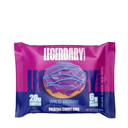 Legendary Foods Protein Sweet Roll, Proteinrolle mit Beerengeschmack, 64 G