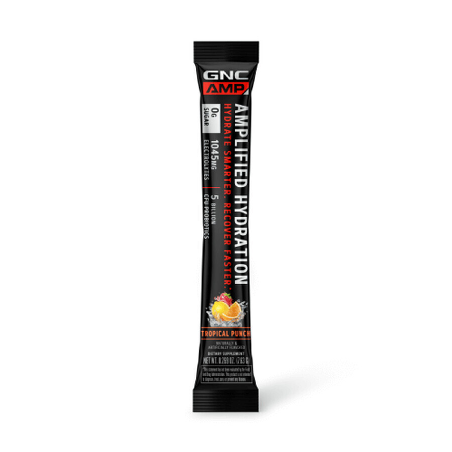 Gnc Amp Hidratación Amplificada, Electrolitos Sabor Fruta Tropical, 7.63 G