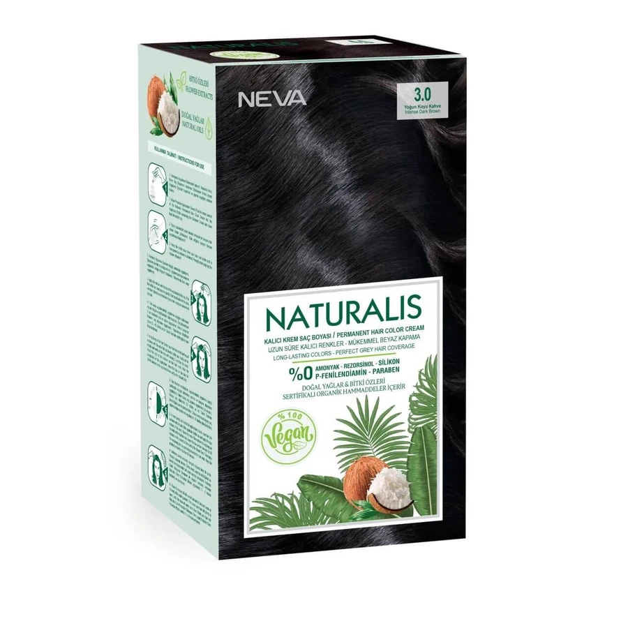 Vegane Haarfarbe ohne Ammoniak, Intense Dark Satin 3.0, Naturalis, Neva, 150 ml