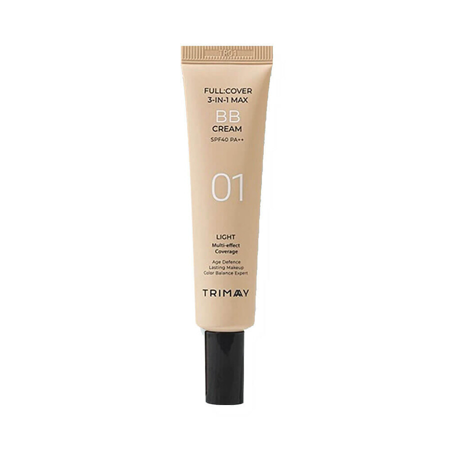 Crema colorata BB Cream SPF40 PA+++ Copertura completa 3 in 1 Max, leggera, Trimay, 30 ml