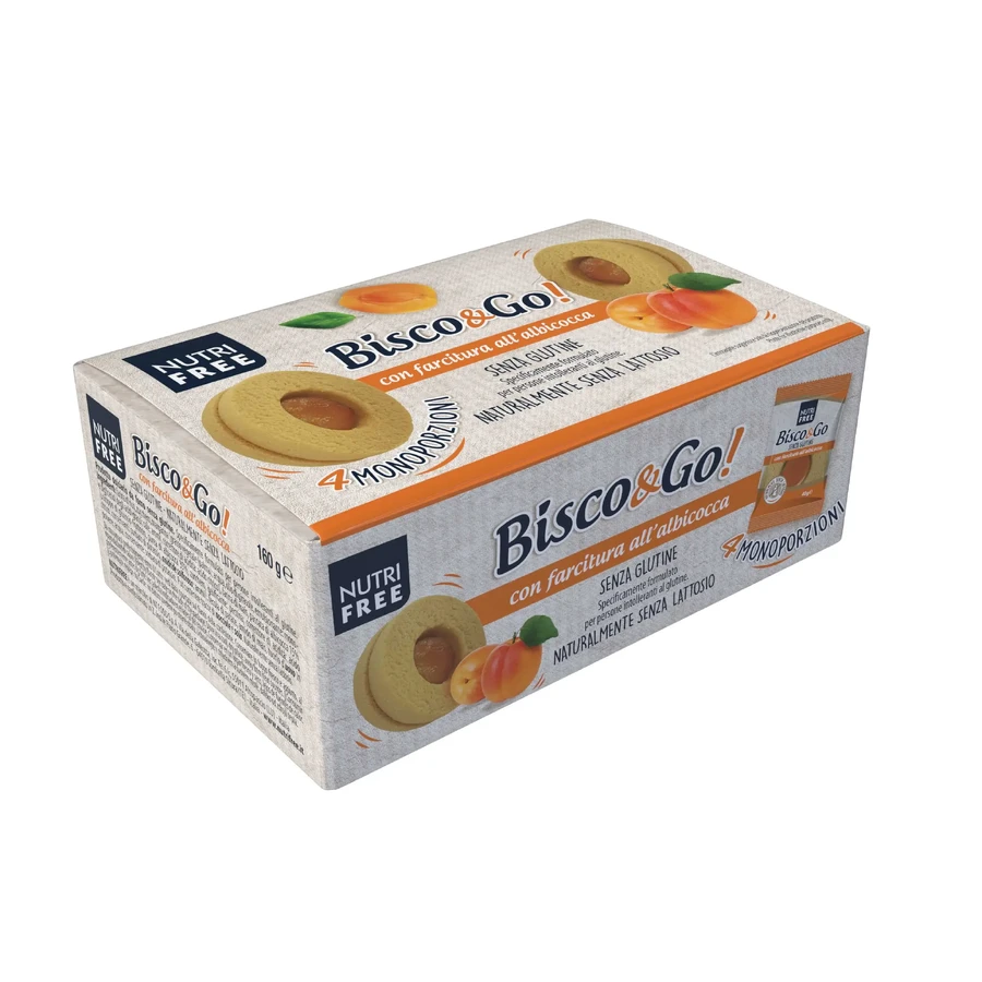 Nutrifree Bisco&Go Albicocca Torte di linzer all'albicocca con marmellata di albicocche
