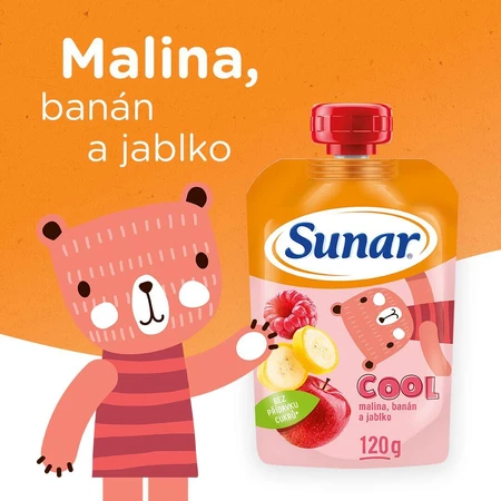 Sunar Koudfruitcapsule framboos, banaan, appel 12m+ 120 g