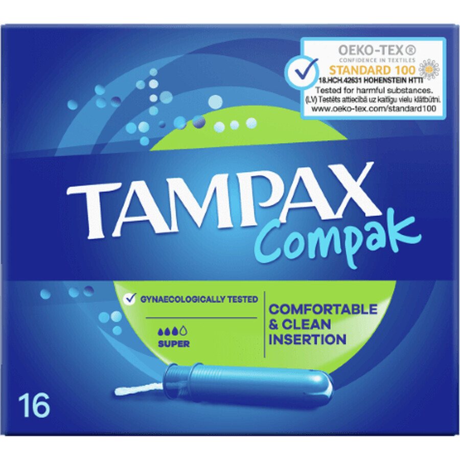 Tampax Compak Super cu aplicator 16 buc